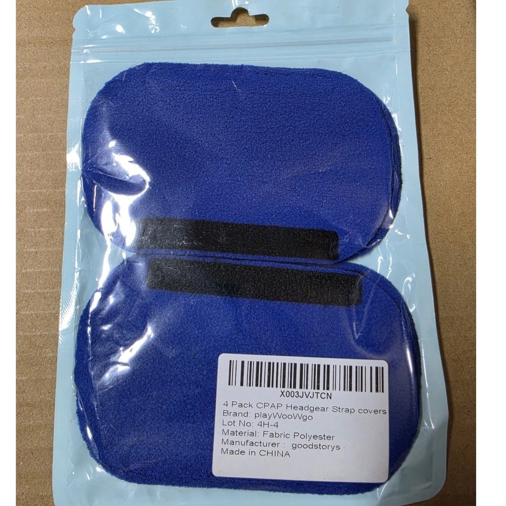 Reusable CPAP Headgear Strap Covers, Universal CPAP Strap Covers 4 Pack, Blue